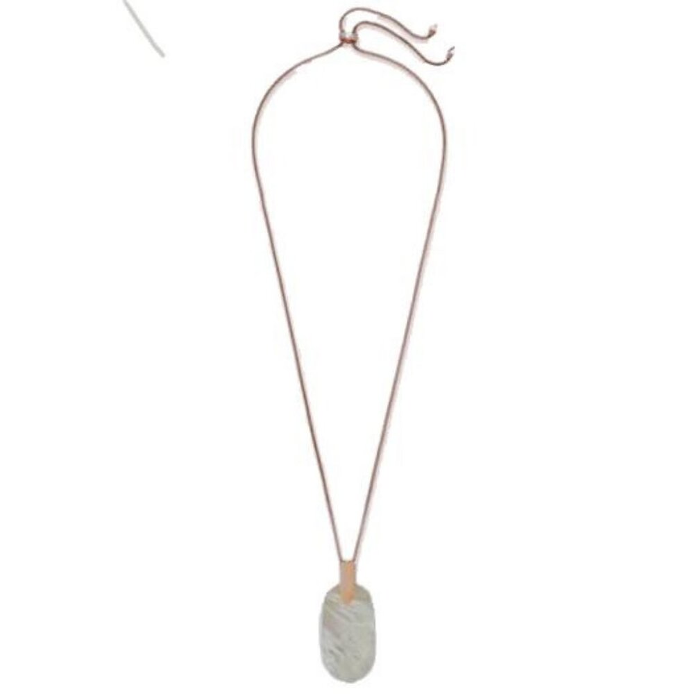 Kendra Scott Inez Rose Gold Long Pendant Necklace in Ivory Pearl for Women NWT